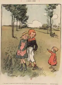 Farbzeichnung von Poulbot für L'Assiette au Beurre