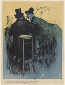 Satirische Illustration zur Welt des Journalismus für L'Assiette au Beurre. 1903