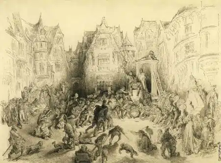 Der Hof der Wunder von Gustave Doré