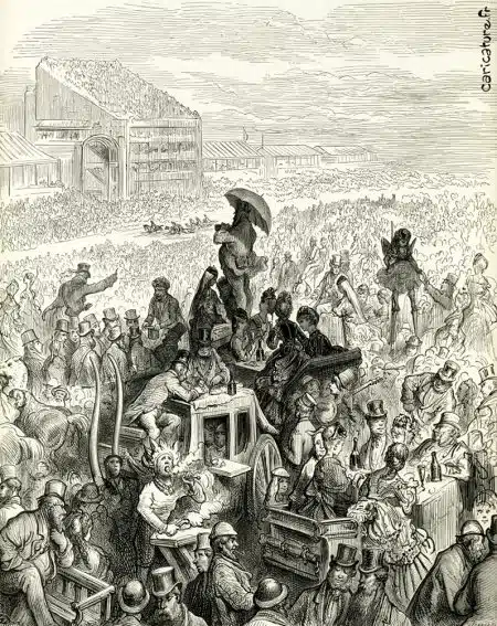 Das Derby beim Mittagessen von Gustave Doré