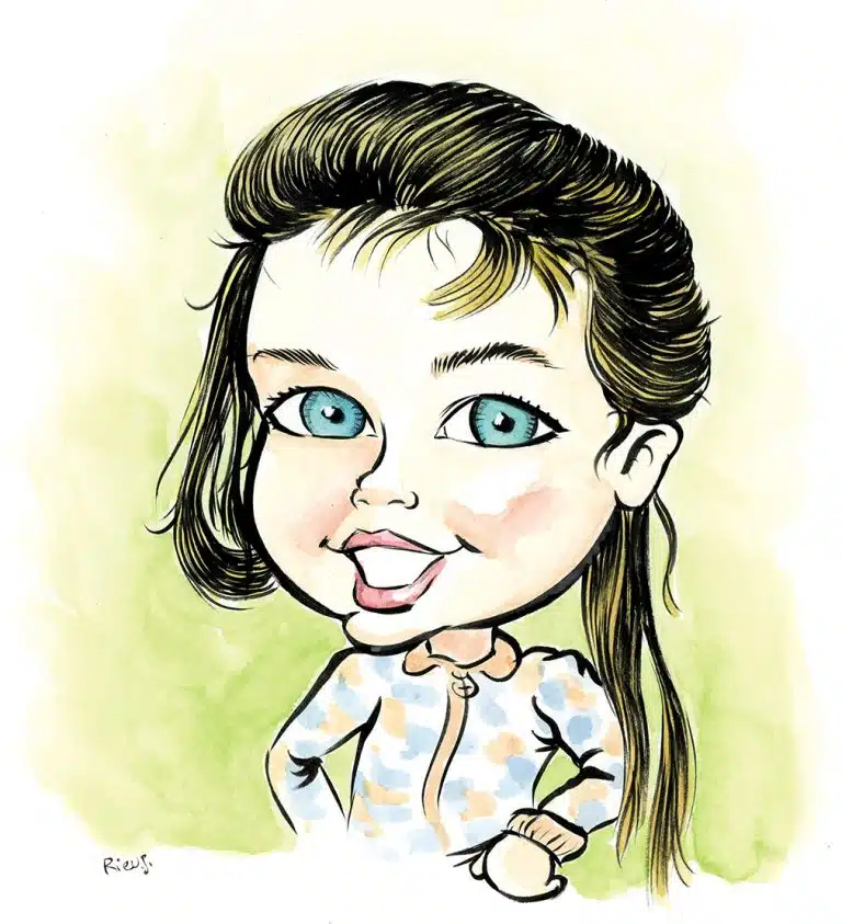 Birthday caricature for a 3-year-old girl