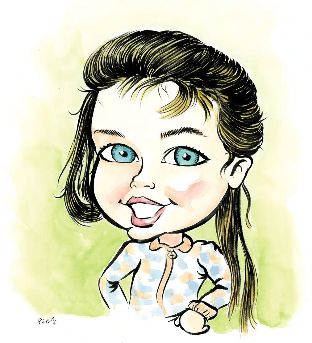 Ausdrucksstarke Kinderkarikatur von Sébastien Rieu