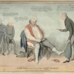 John Bull probiert seine nagelneuen grauen Hosen (Grey Breeks) an