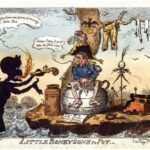 Der kleine Boney ist erledigt. Eine Karikatur, die Napoleons erste Abdankung mit ultimativer Demütigung feiert.