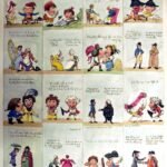 Teil einer Reihe von Drucken, die Liliputaner darstellen.