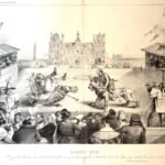 Nicolasky Gargantuakoff (1834). Eine Lithografie, die den russischen Expansionismus kritisiert, indem Zar Nikolaus I. als Gargantua dargestellt wird.