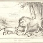 Der Löwenanteil (1838). Eine Lithografie, die tierische Symbolik geschickt nutzt, um Politiker zu kommentieren.