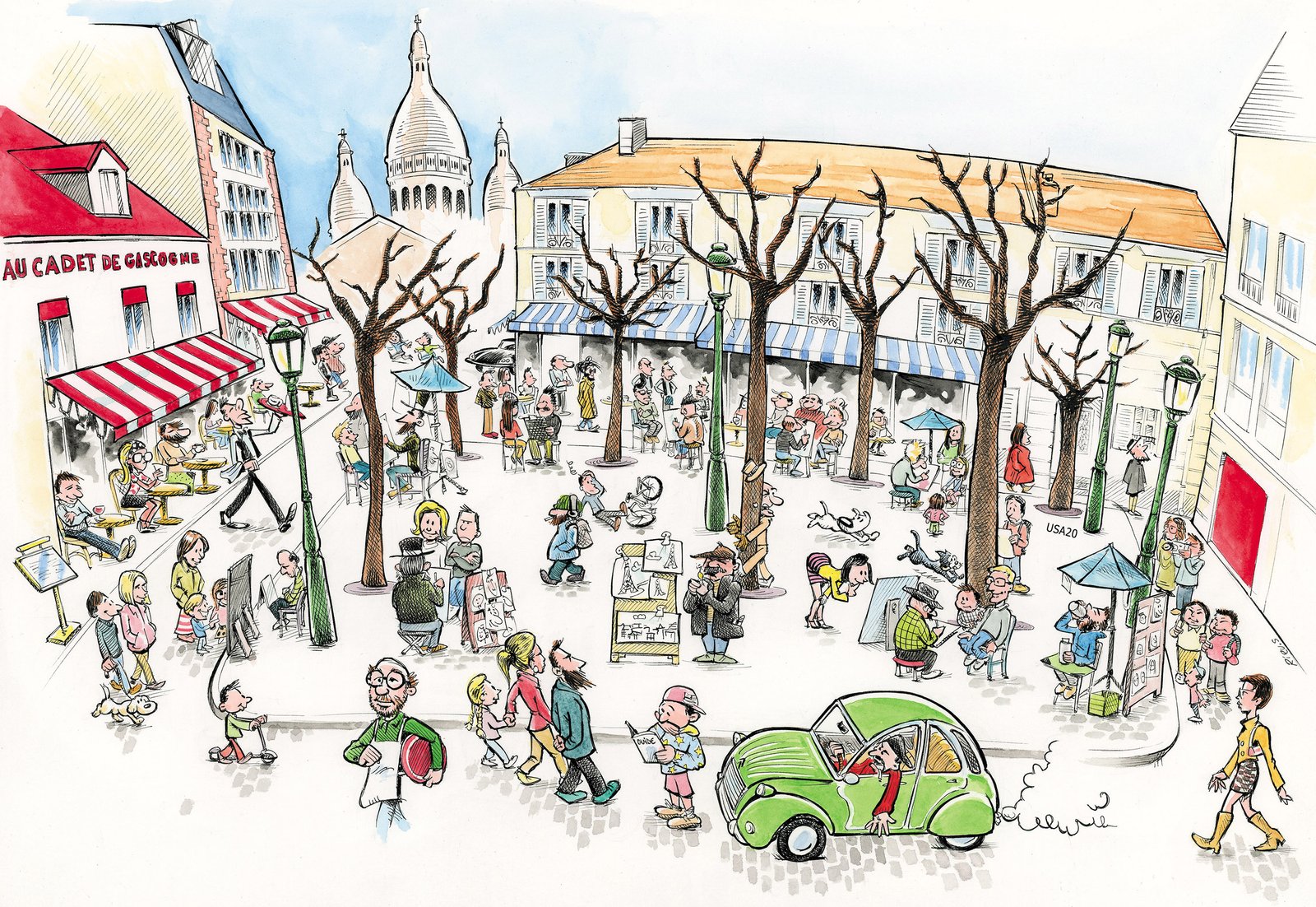 Finde den Rabattcode in dieser Montmartre-Karikatur
