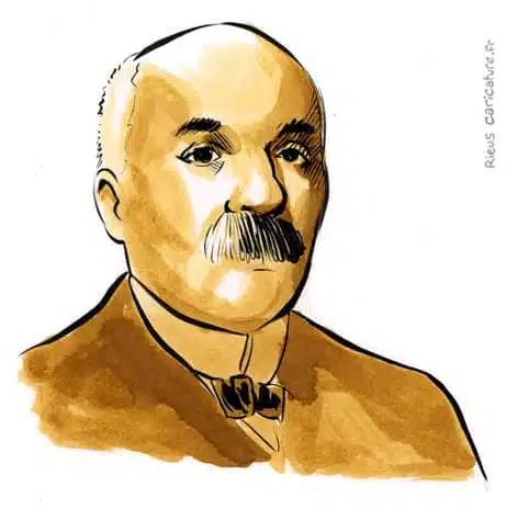 Sepia Aquarell Porträt von Georges Clemenceau — Homme d'État — 1841–1929 · Sébastien Rieu