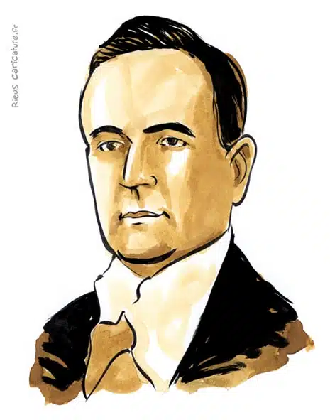 Sepia Aquarell Porträt von Getúlio Vargas — Président — 1882–1954 · Sébastien Rieu