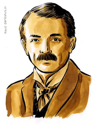 Sepia Aquarell Porträt von David Lloyd George — Premier ministre — 1863–1945 · Sébastien Rieu