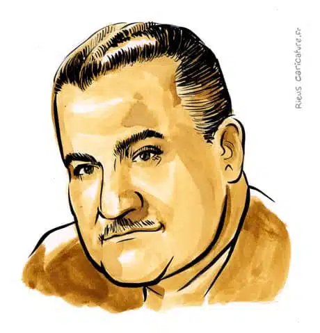 Sepia Aquarell Porträt von Gamal Abdel Nasser — Président — 1918–1970 · Sébastien Rieu