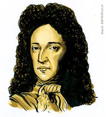 Sepia Aquarell Porträt von Wilhelm III. (Oranien) — Roi — 1650–1702 · Sébastien Rieu