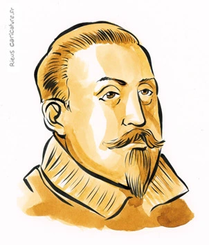 Sepia-Aquarellporträt von Gustav II. Adolf — König von Schweden — 1594–1632 · Sébastien Rieu