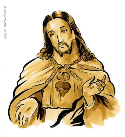 Sepia Aquarell Porträt von Jésus de Nazareth — Figure religieuse — ~4 av.–30 ap. · Sébastien Rieu