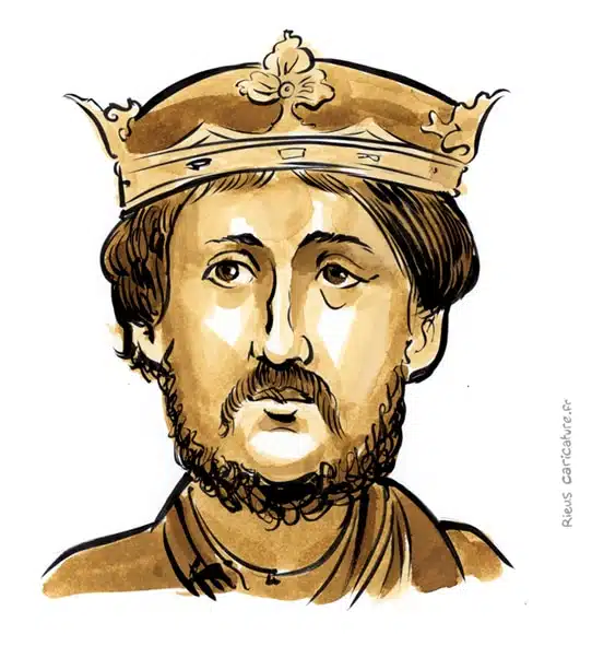 Sepia Aquarell Porträt von Richard Löwenherz — Roi — 1157–1199 · Sébastien Rieu