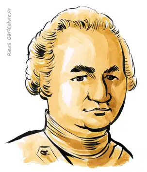 Sepia-Aquarellporträt von Robert Clive — Begründer Britisch-Indiens — 1725–1774 · Sébastien Rieu