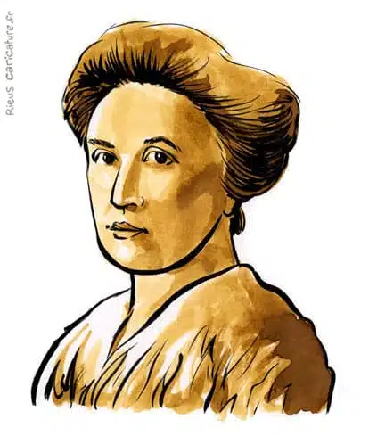 Sepia Aquarell Porträt von Rosa Luxemburg — Révolutionnaire — 1871–1919 · Sébastien Rieu