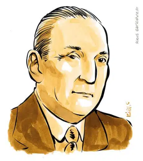 Sepia Aquarell Porträt von Salazar — Dictateur — 1889–1970 · Sébastien Rieu