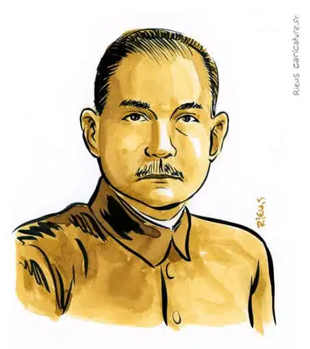 Sepia Aquarell Porträt von Sun Yat-sen — Père de la Chine moderne — 1866–1925 · Sébastien Rieu
