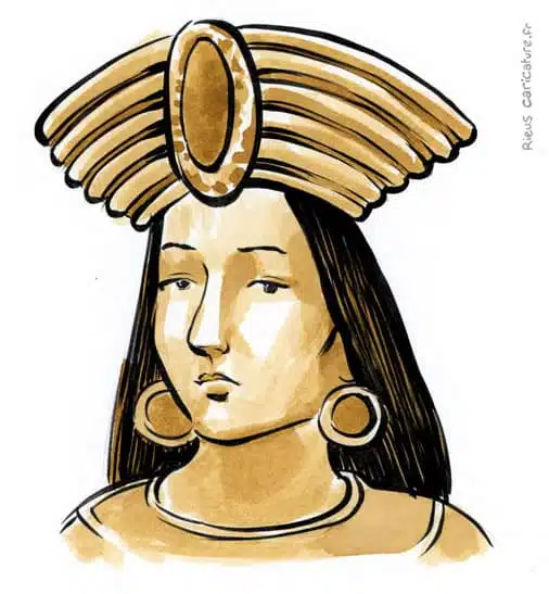 Sepia Aquarell Porträt von Túpac Yupanqui — Sapa Inca — ~1441–1493 · Sébastien Rieu