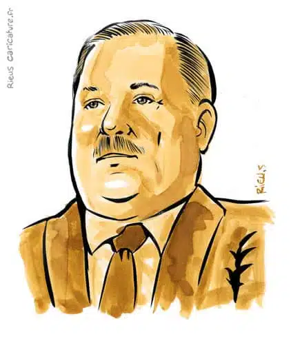 Sepia Aquarell Porträt von Lech Wałęsa — Président — 1943– · Sébastien Rieu