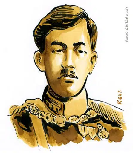 Sepia Aquarell Porträt von Yoshihito (Taishō) — Empereur — 1879–1926 · Sébastien Rieu