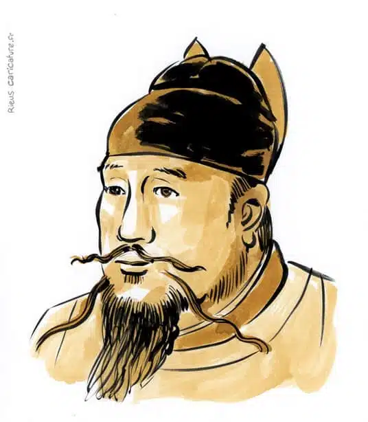 Sepia Aquarell Porträt von Zheng He — Amiral explorateur — 1371–1433 · Sébastien Rieu